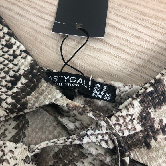 NWT Nasty Gal Moving Snakey snake print strappy bikini set US 2 - Picture 4 of 5